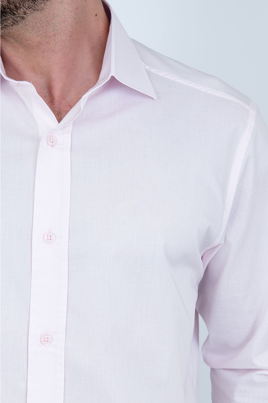 Camisa Masculina Algodão Manga Longa Rosa