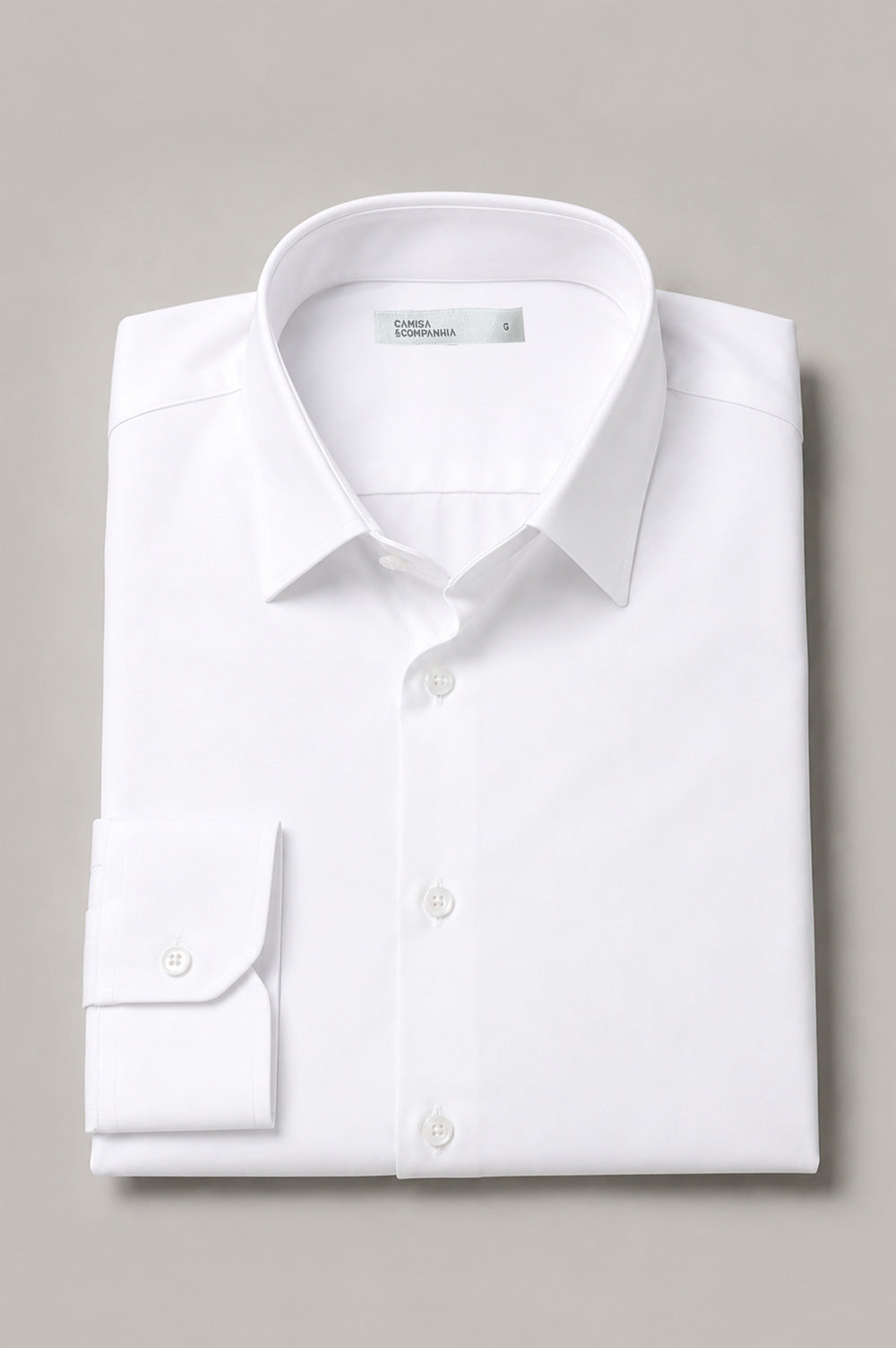 Camisa Masculina Algodão Manga Longa Branca