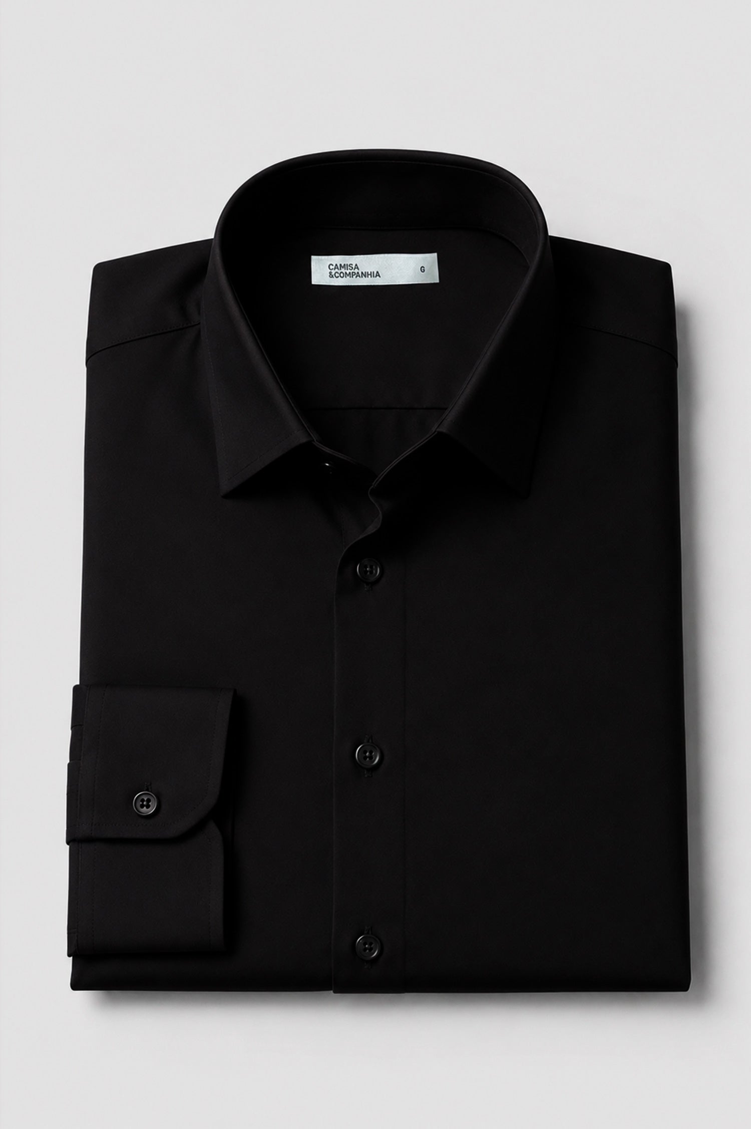 Camisa Masculina Algodão Manga Longa Preta