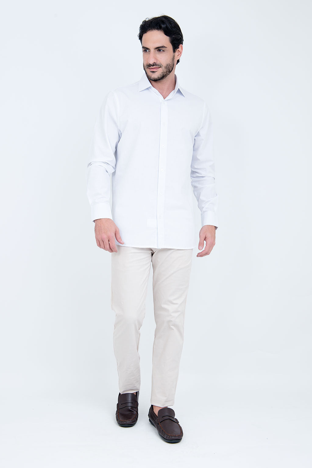 Camisa Linho Misto Manga Longa Branca