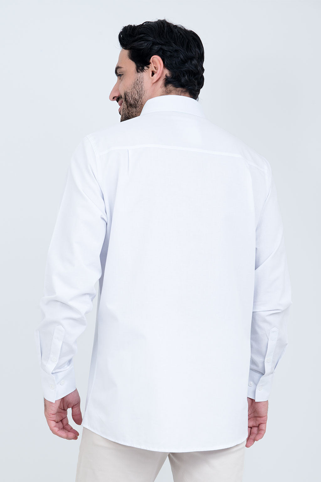 Camisa Linho Misto Manga Longa Branca