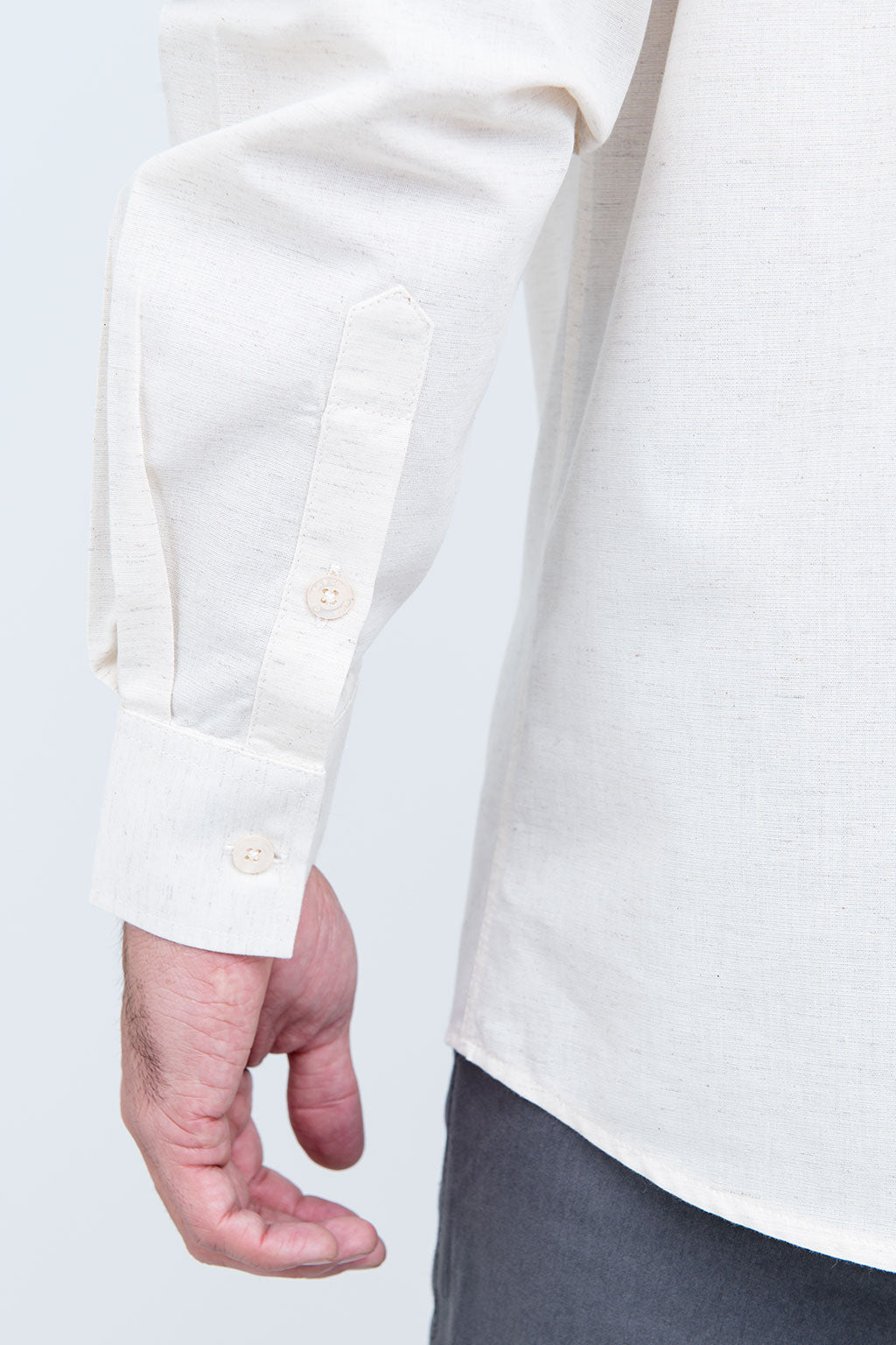 Camisa Linho Misto Manga Longa Palha