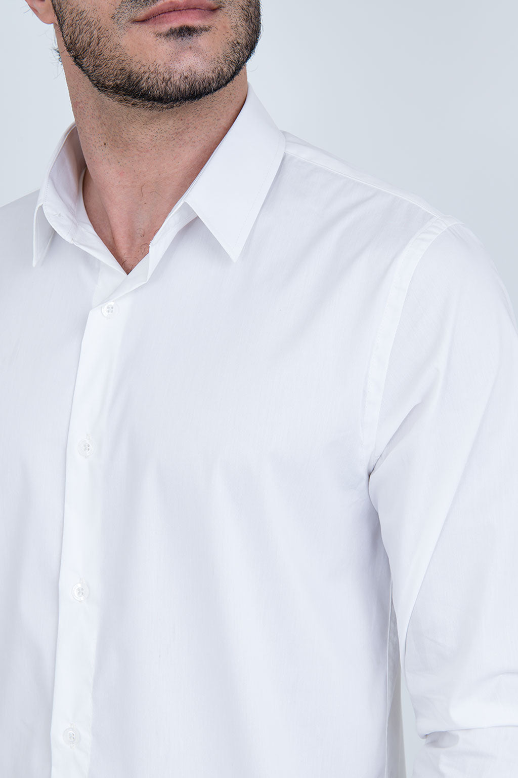Camisa Poliamida e Algodão Branca