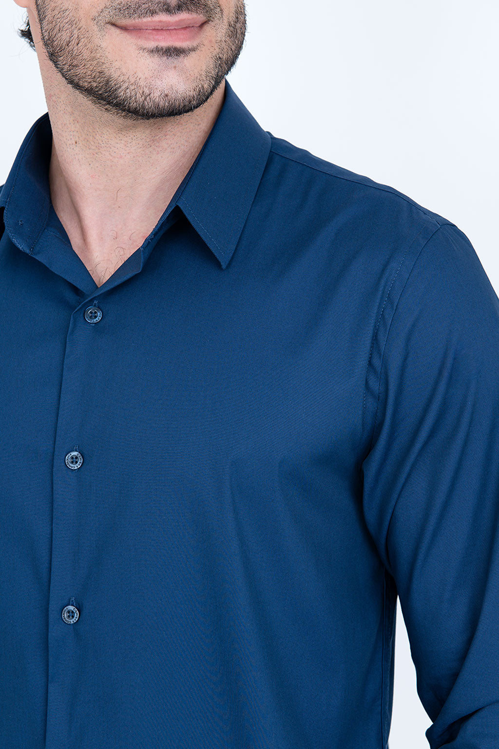 Camisa Poliamida e Algodão Marinho