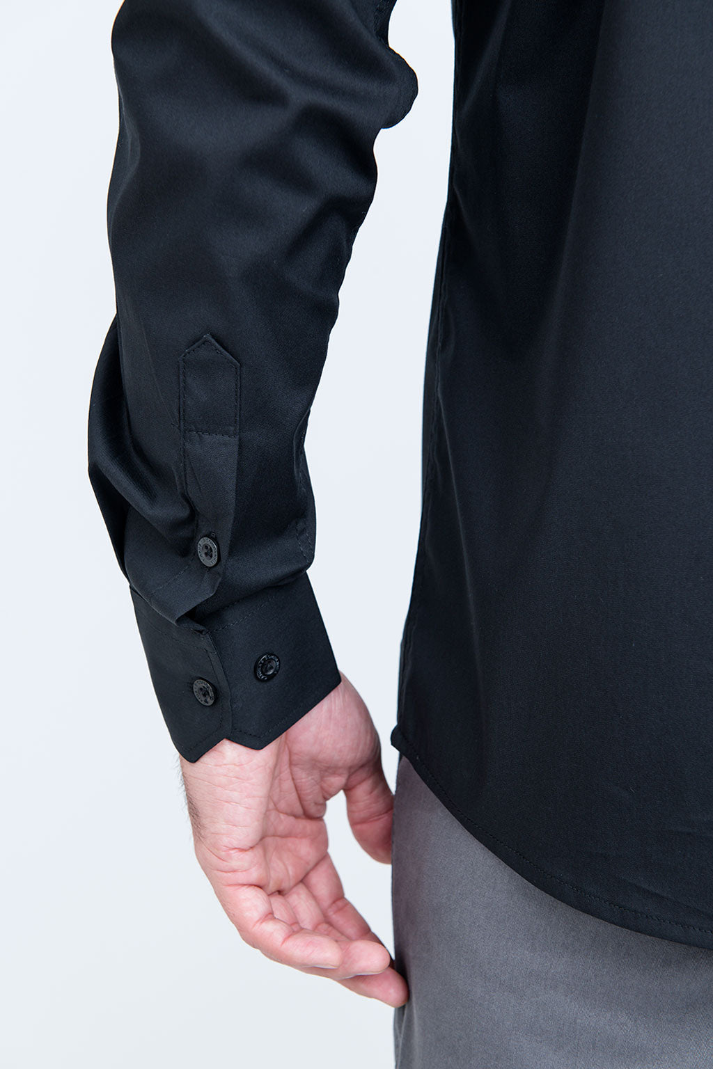 Camisa Poliamida e Algodão Preta