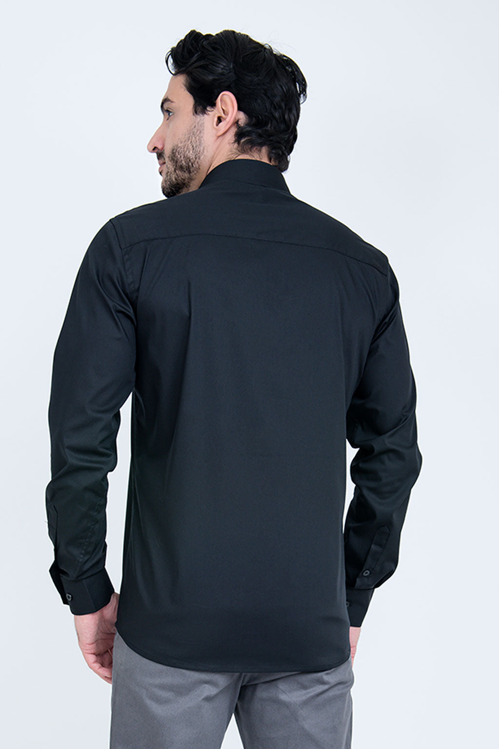 Camisa Poliamida e Algodão Preta