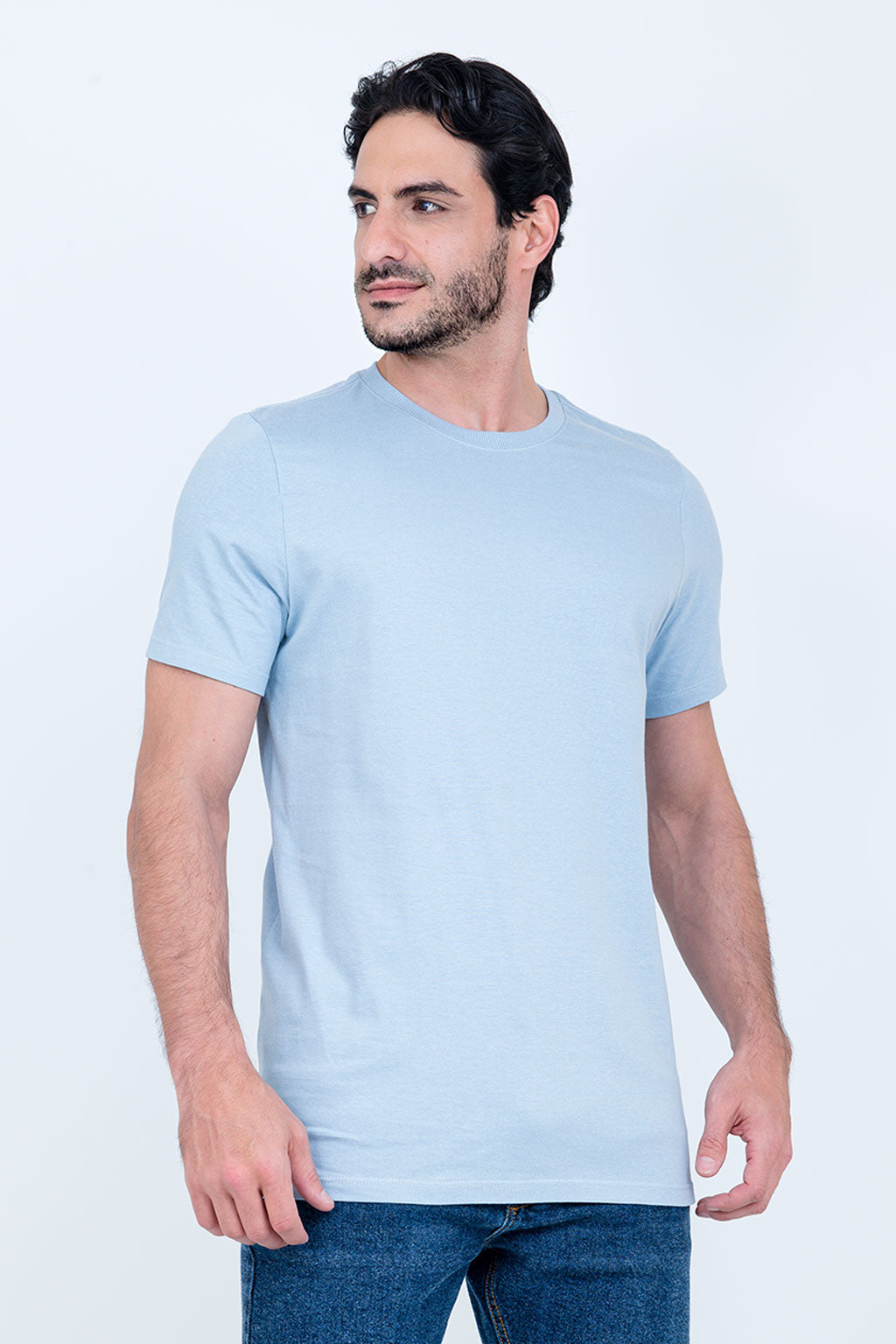 Camiseta Básica 100% Algodão Prime Azul Claro