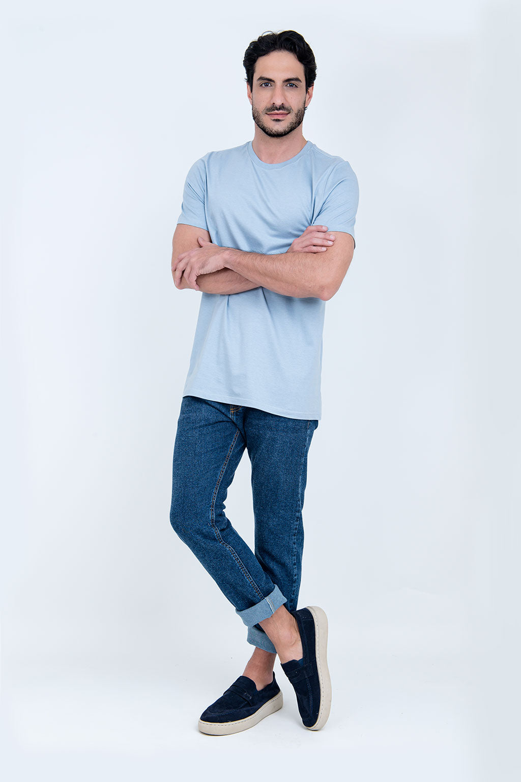 Camiseta Básica 100% Algodão Prime Azul Claro