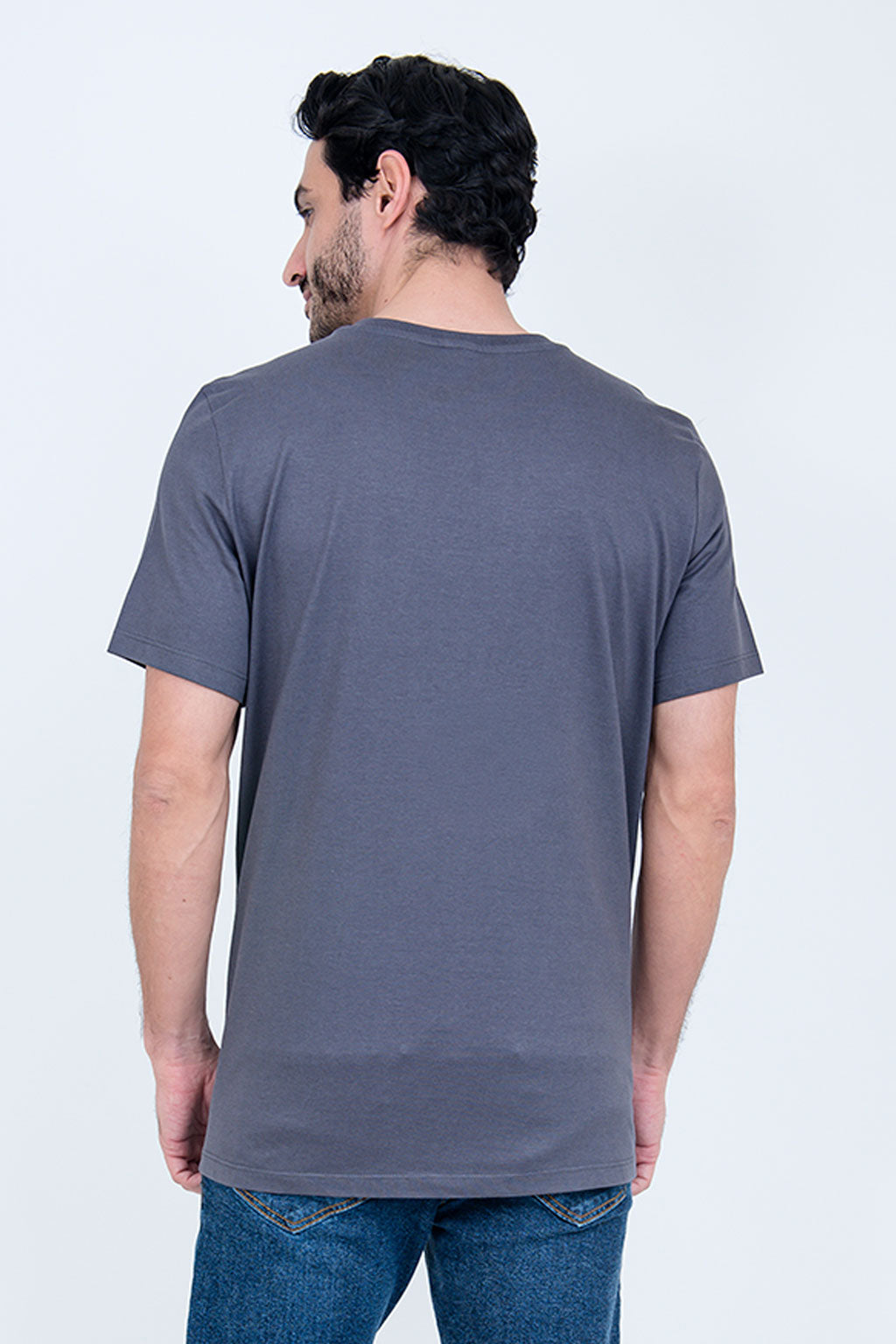 Camiseta Básica 100% Algodão Prime Chumbo
