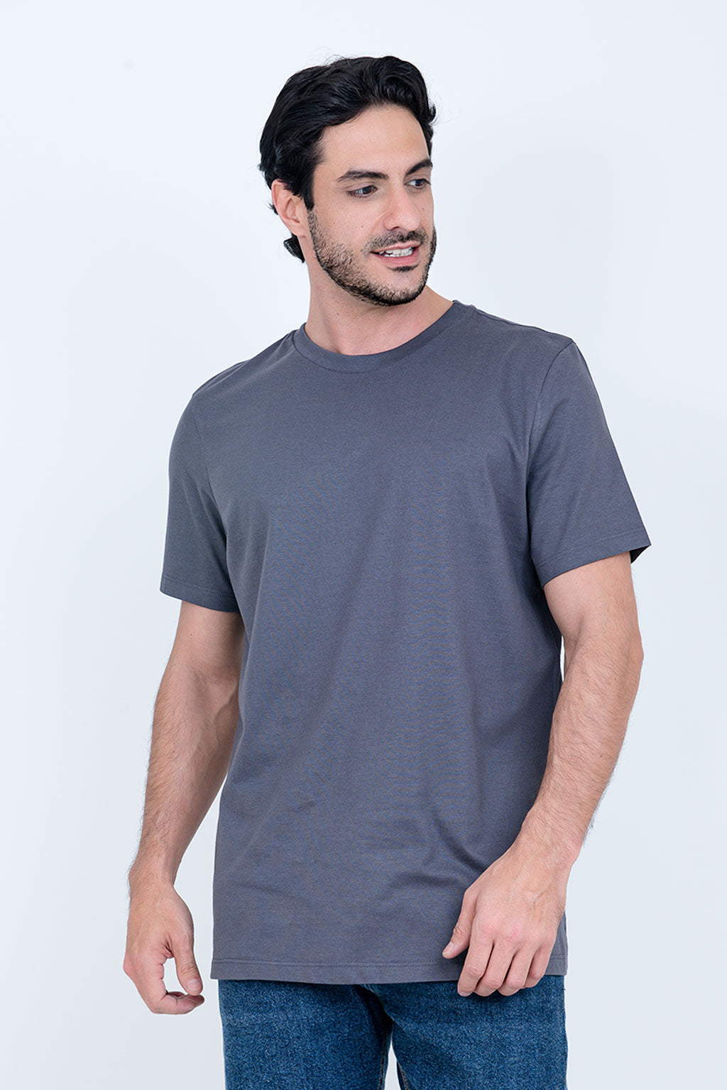 Camiseta Básica 100% Algodão Prime Chumbo