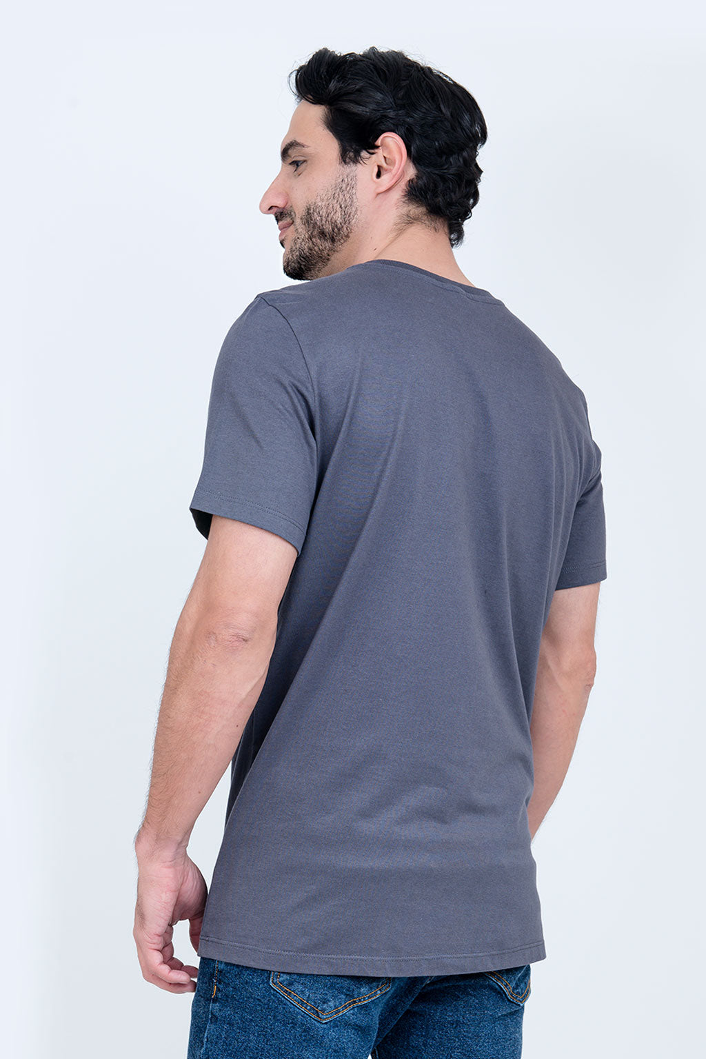 Camiseta Básica 100% Algodão Prime Chumbo