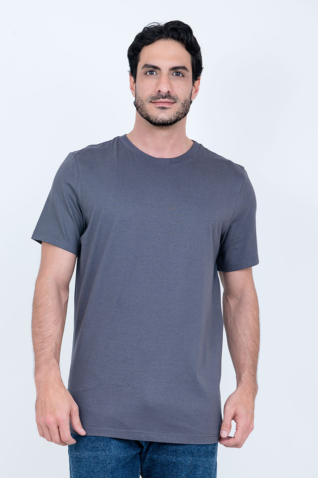 Camiseta Básica 100% Algodão Prime Chumbo