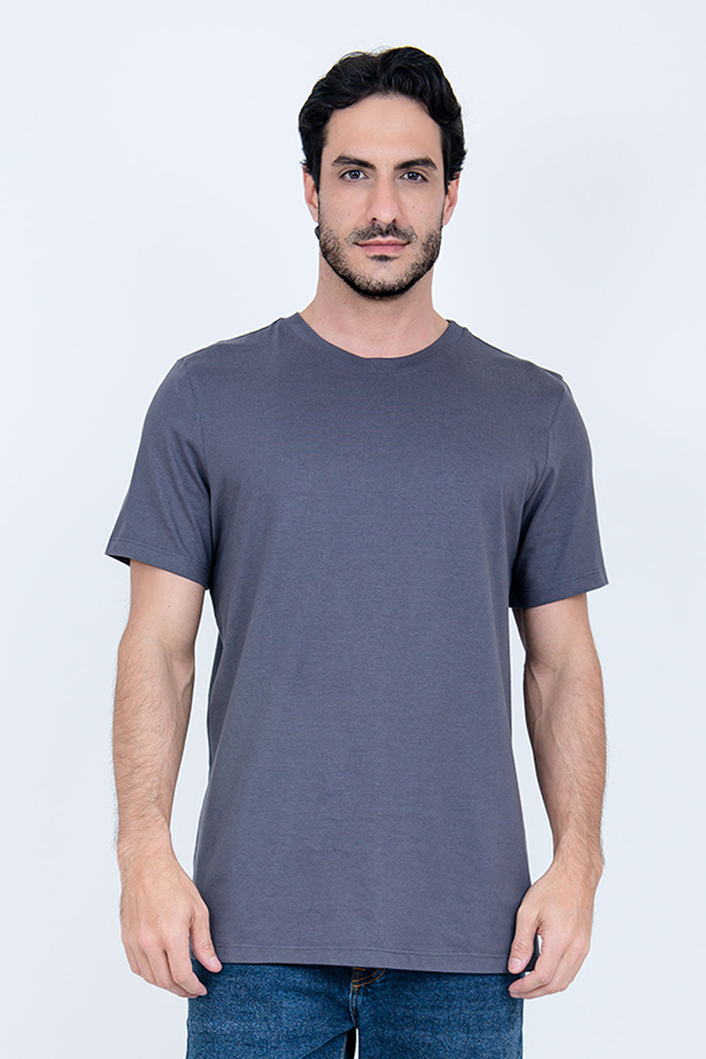 Camiseta Básica 100% Algodão Prime Chumbo