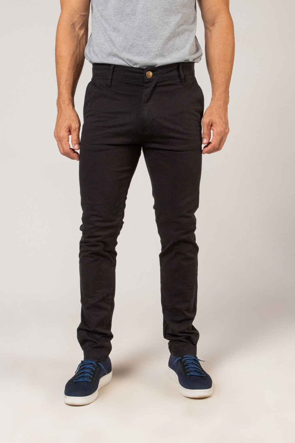 Calça Sarja Color Masculina Preta em Brim com Elastano