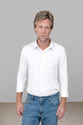Camisa Slim de Poliamida Branca