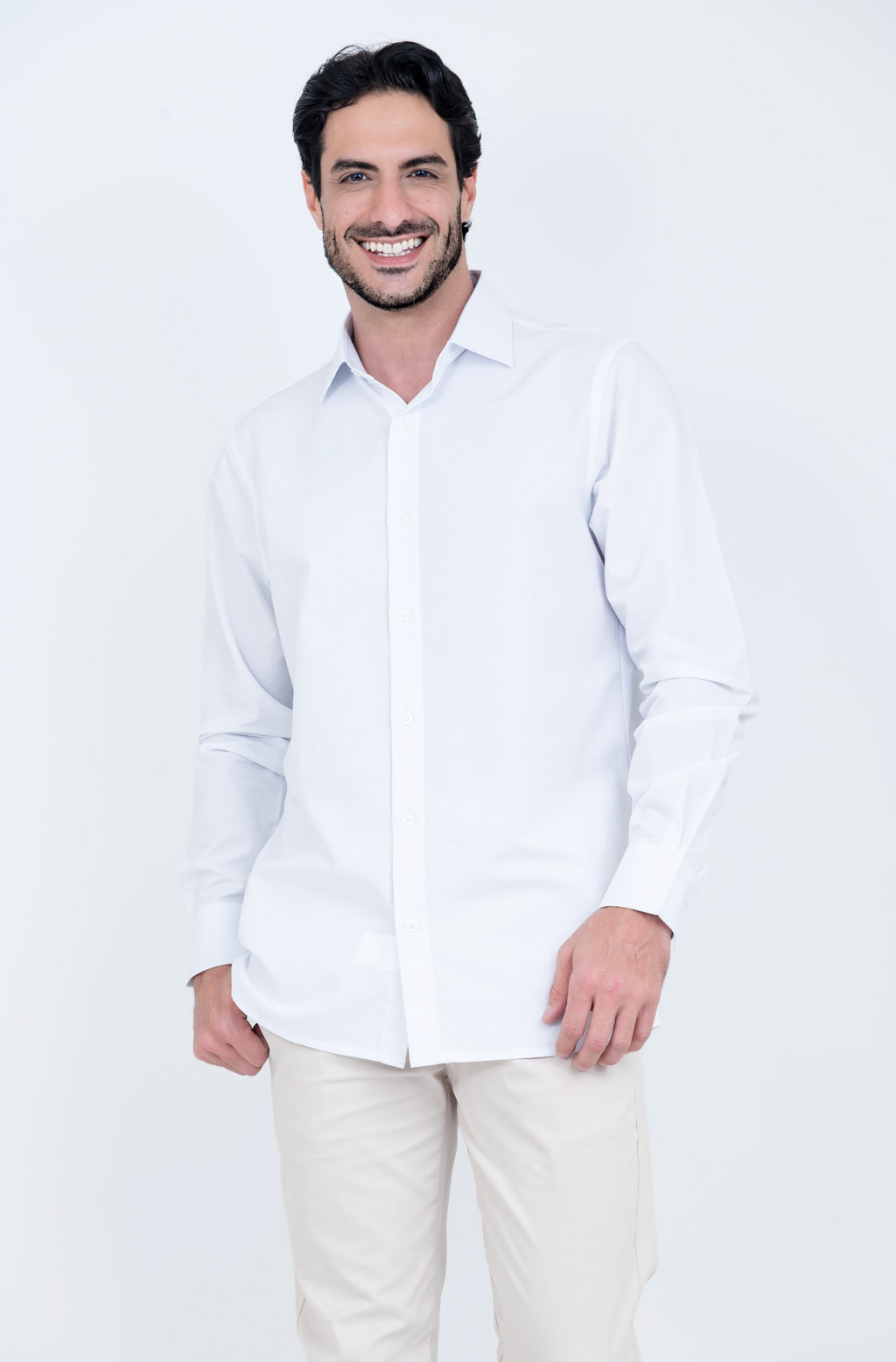 Camisa Linho Misto Manga Longa Branca
