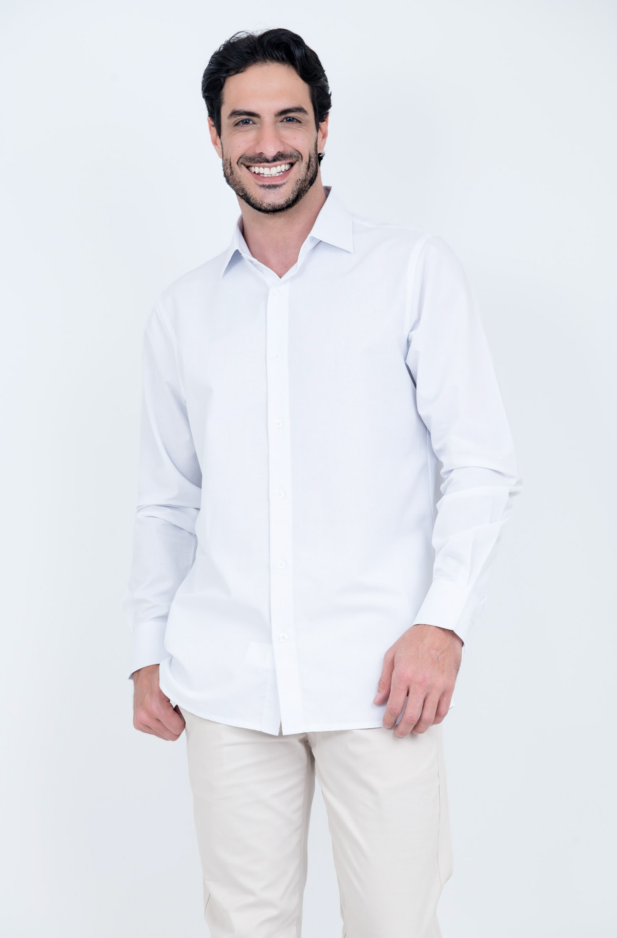 Camisa Linho Misto Manga Longa Branca