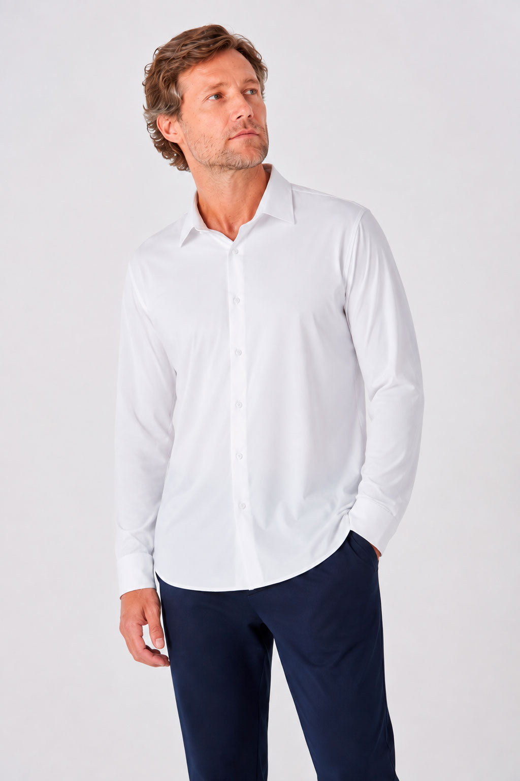 Camisa Tech Slim de Poliamida Branca