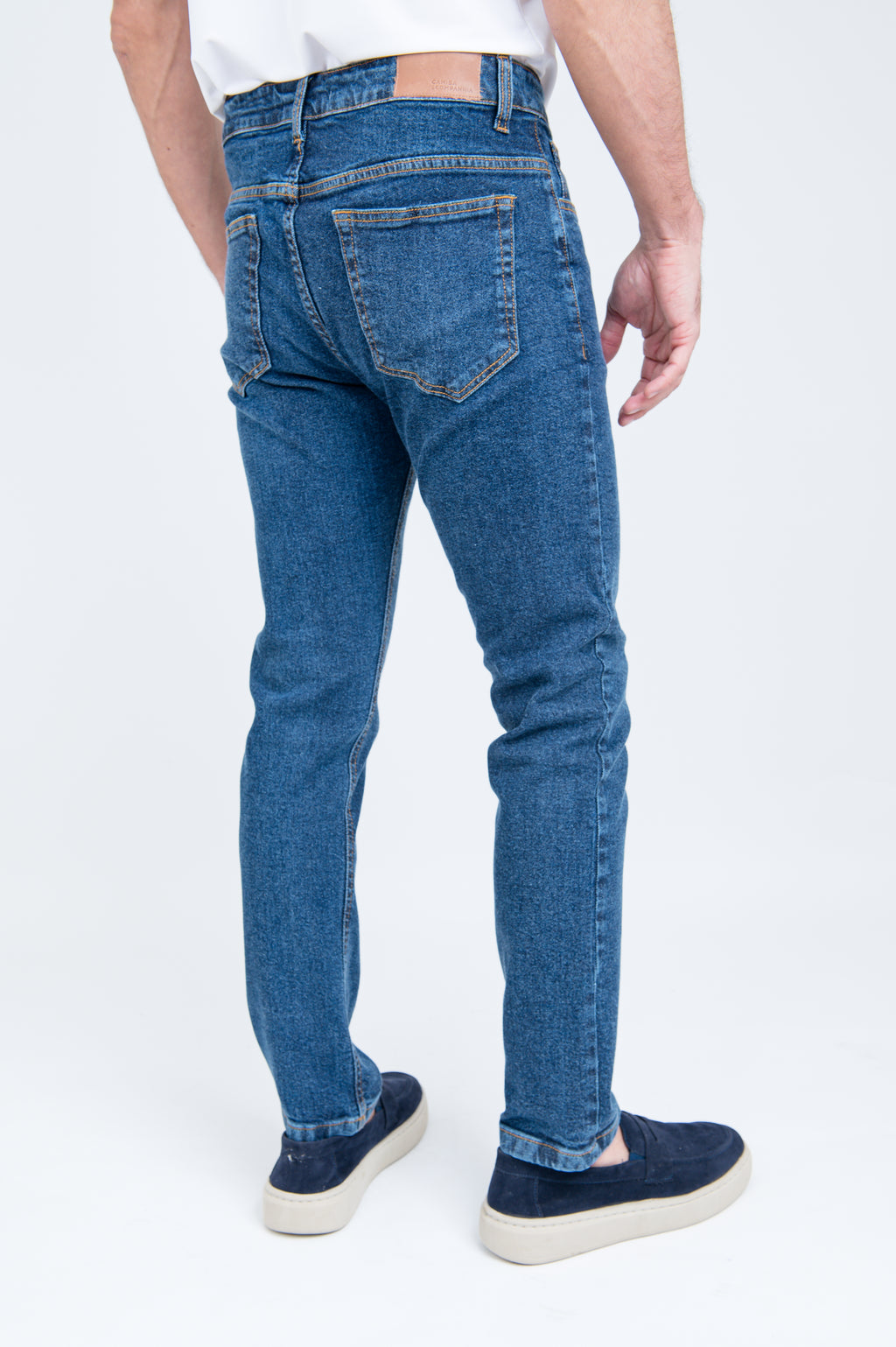 Calça Jeans Slim Masculina Stone Escuro Dark Stretch
