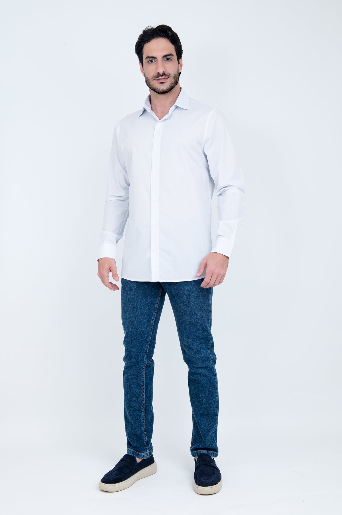 Calça Jeans Slim Masculina Stone Escuro Dark Stretch