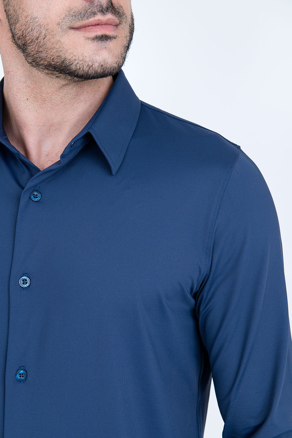 Camisa Tech Slim de Poliamida Marinho