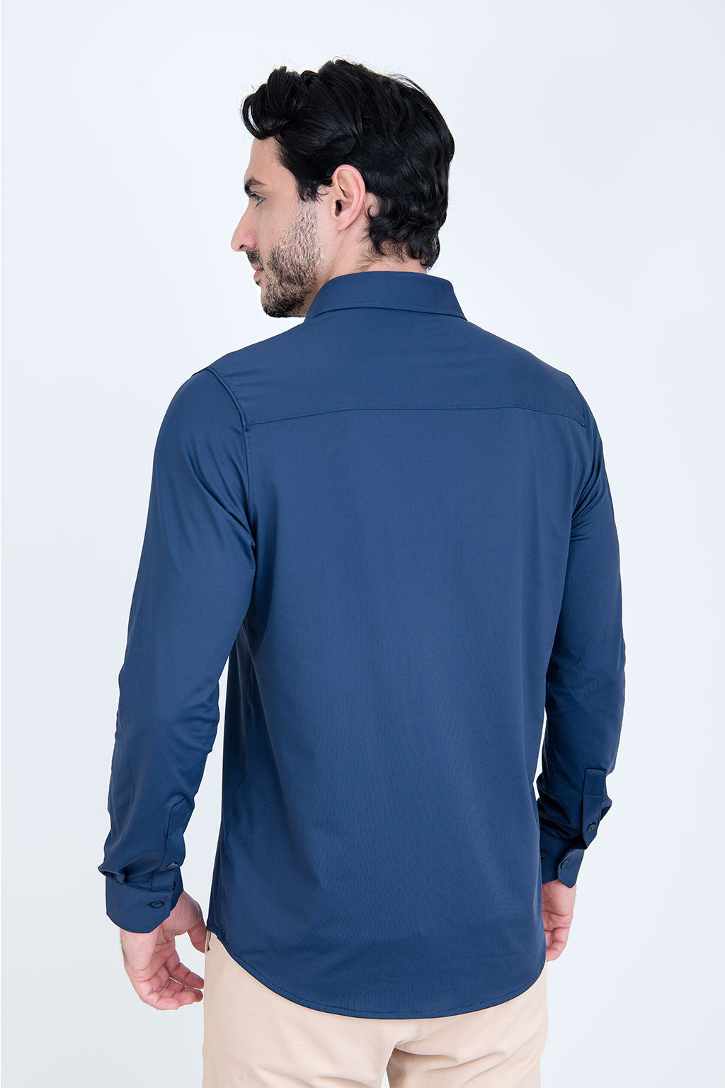 Camisa Tech Slim de Poliamida Marinho