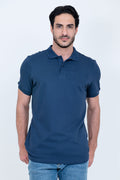 Polo Piquet Algodão com Elastano Marinho