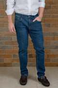 Calça Jeans Slim Masculina Stone Escuro Dark Stretch