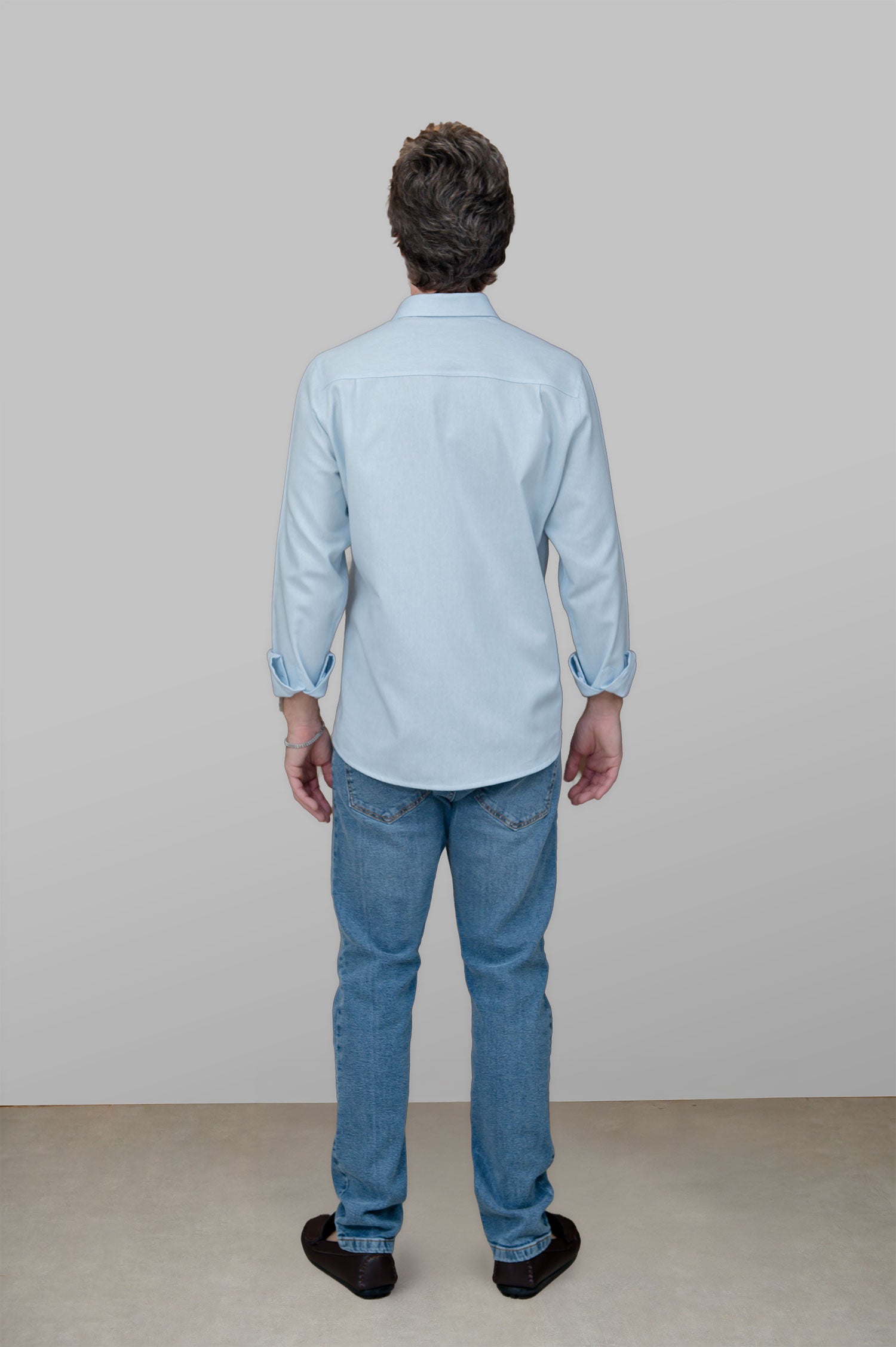 Camisa de Flanela Azul Claro
