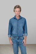 Camisa Jeans Masculina Manga Longa Stone Medio