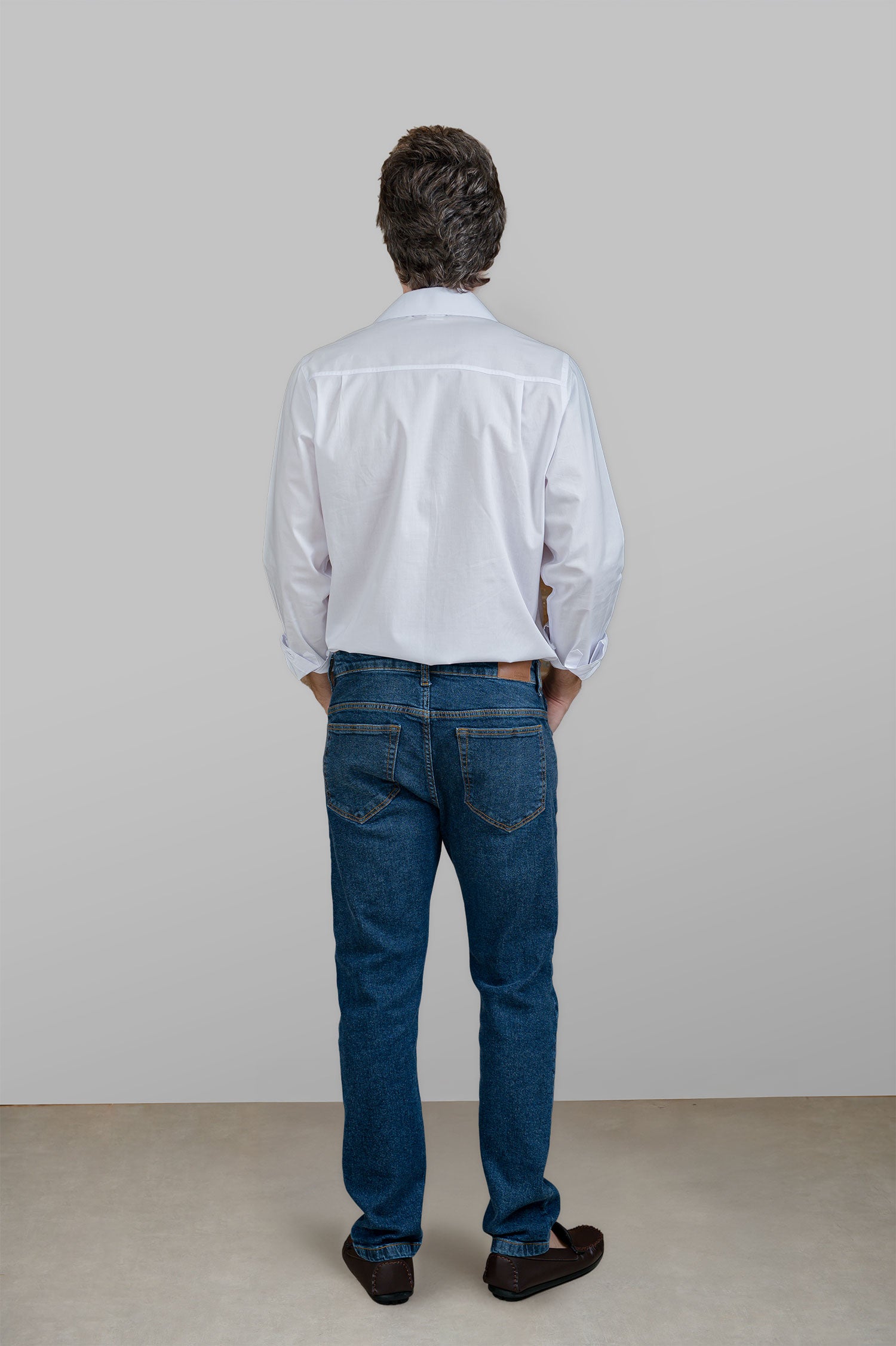 Camisa Masculina Algodão Manga Longa Branca