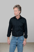 Camisa Masculina Algodão Manga Longa Preta