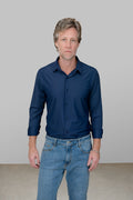 Camisa Slim de Poliamida Marinho