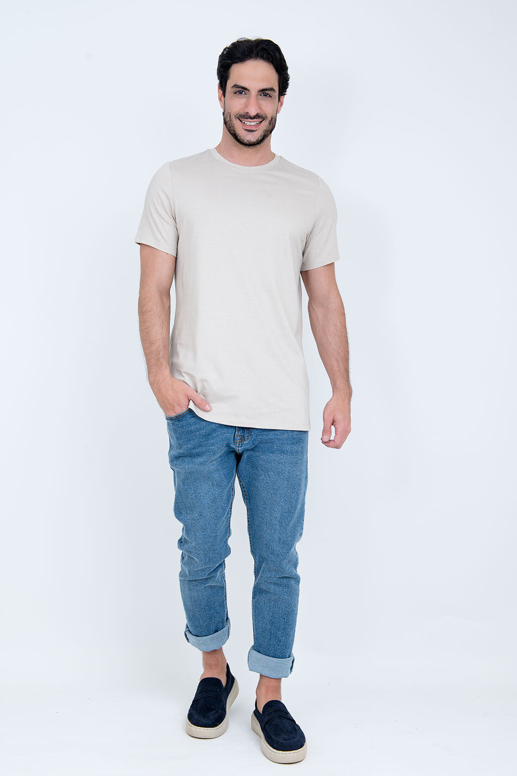 Camiseta Básica 100% Algodão Prime Bege
