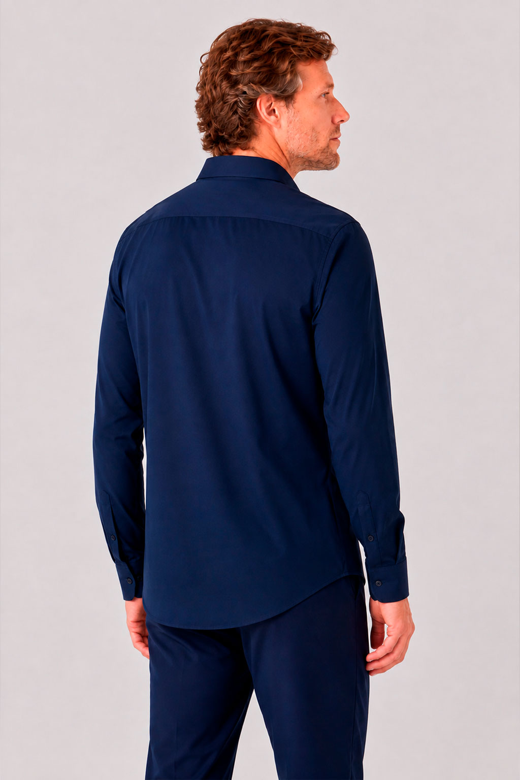 Camisa Tech Slim de Poliamida Marinho
