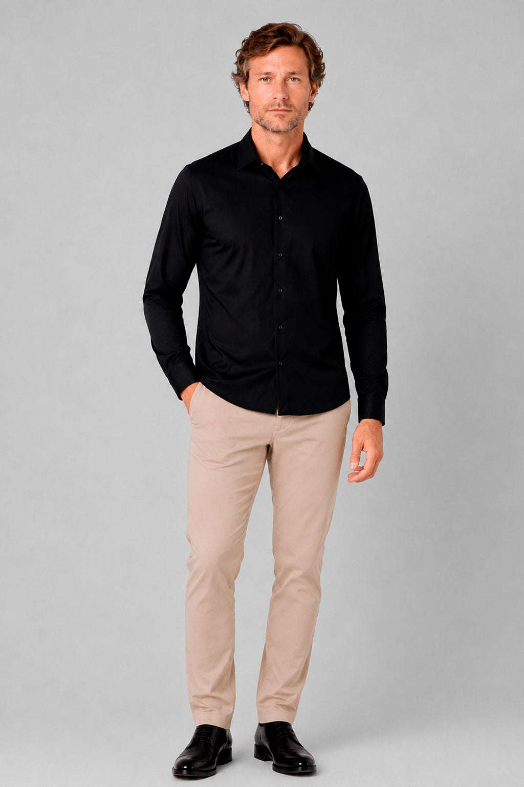 Camisa Tech Slim de Poliamida Preta