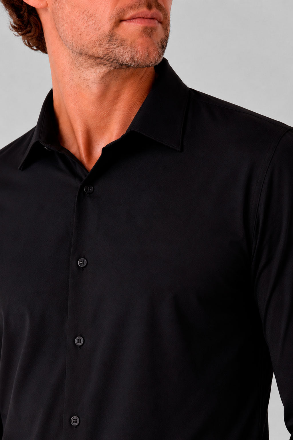 Camisa Tech Slim de Poliamida Preta