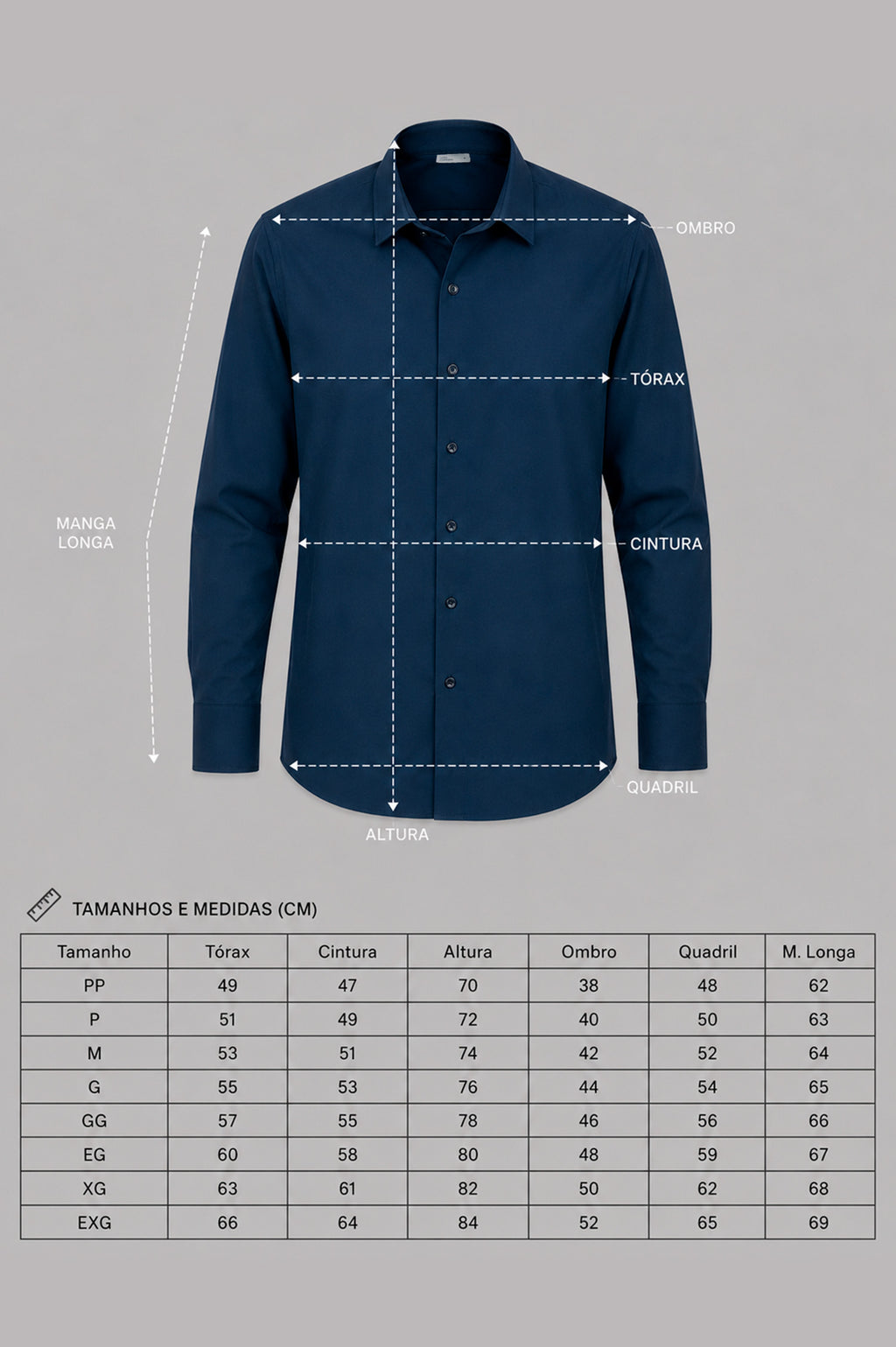 Camisa Tech Slim de Poliamida Marinho