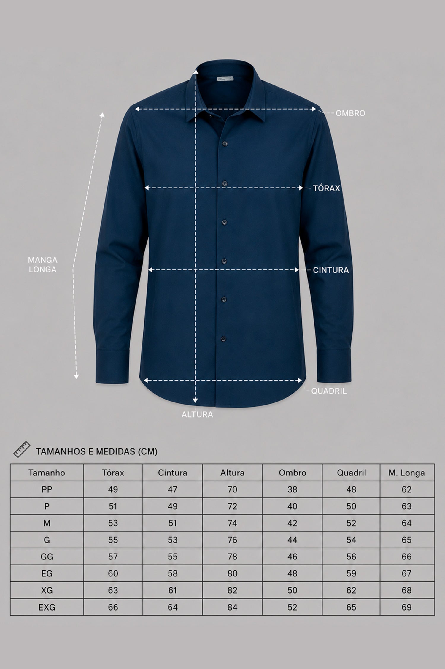 Camisa Tech Slim de Poliamida Marinho